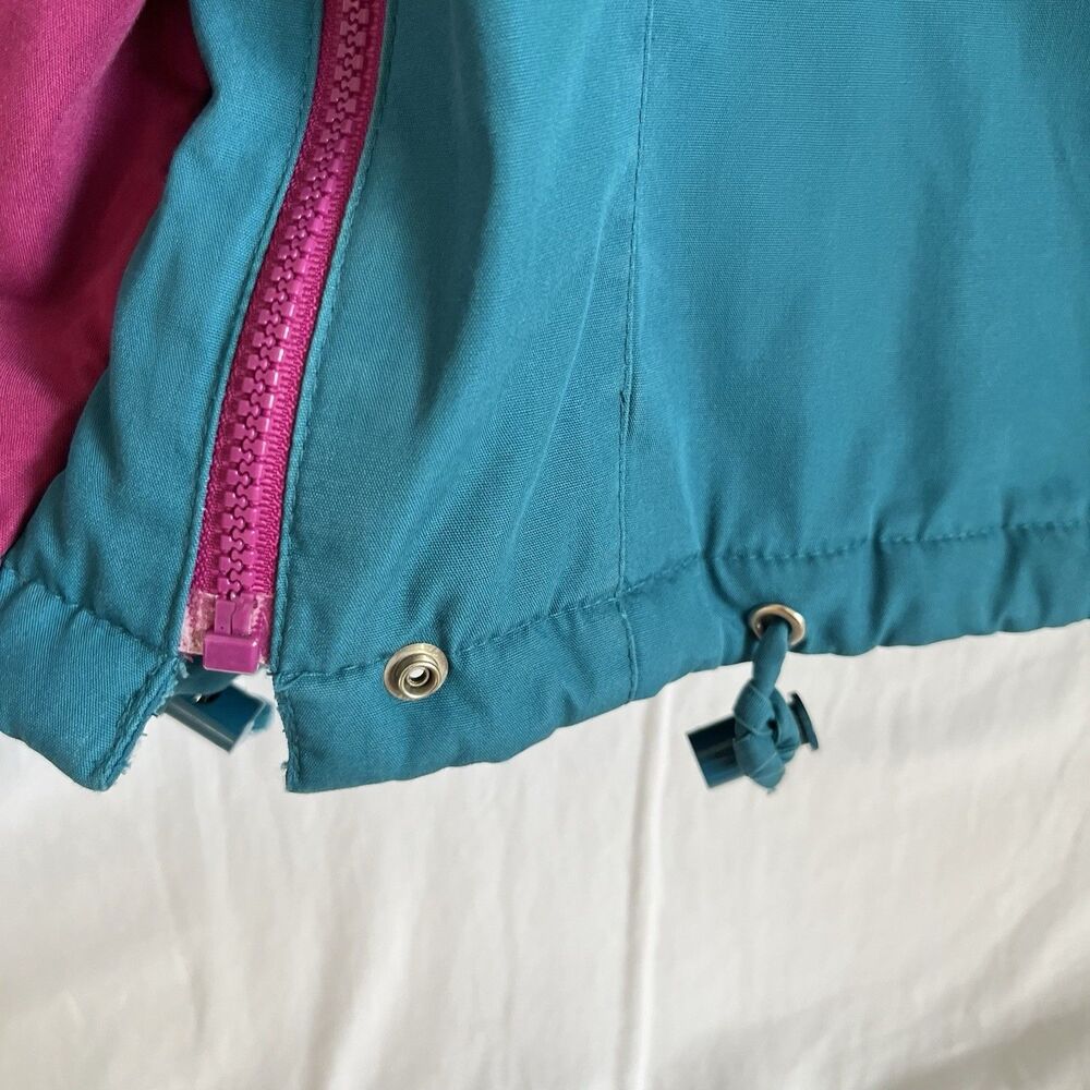 VTG 80s Current Seen Jacket Blue Color-block Womens Medium Retro Ski Coat - Picture 7 of 14